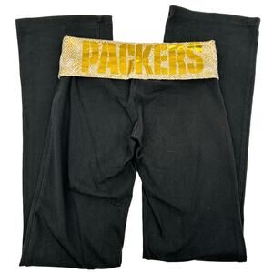 VTG y2k Love PINK Victoria's Secret Foldover Lowrise Green Bay Packers Leggings